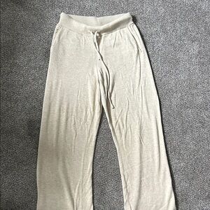 Thread & Supply Neutral Knit Drawstring Cashmere Pants in Light Tan